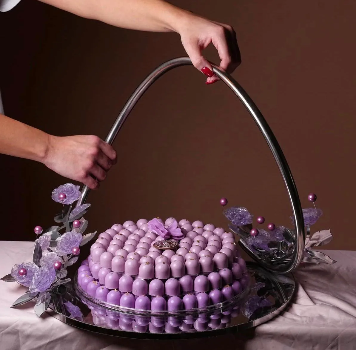 Purple trays with handle
